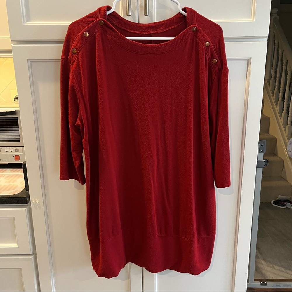 Isabel Maternity Red Maternity Knit Nursing Top